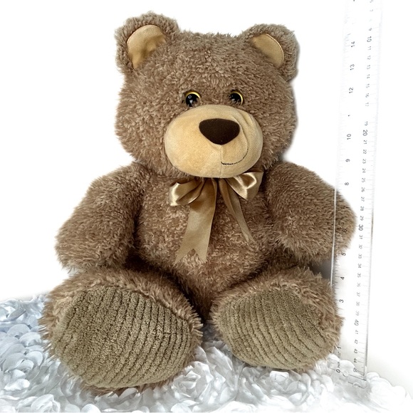Spark Create Imagine Tan Plush Teddy Bear w/Beige Ribbon 17" - Picture 1 of 10